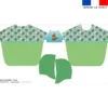 Kit poncho de bain vert motif capybara - Création Stillistic