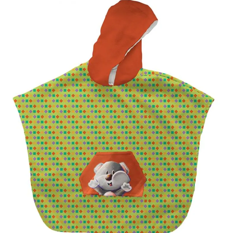 Kit poncho de bain vert motif Koala Lou-Stick - Création Stillistic