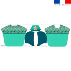 Kit poncho de bain vert motif étoile petit beurre - Création Stillistic