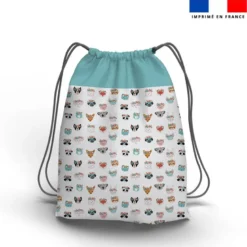 Kit sac à dos coulissant motif animaux couronne fleurie