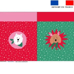 Kit sac à dos coulissant motif chien de Noel