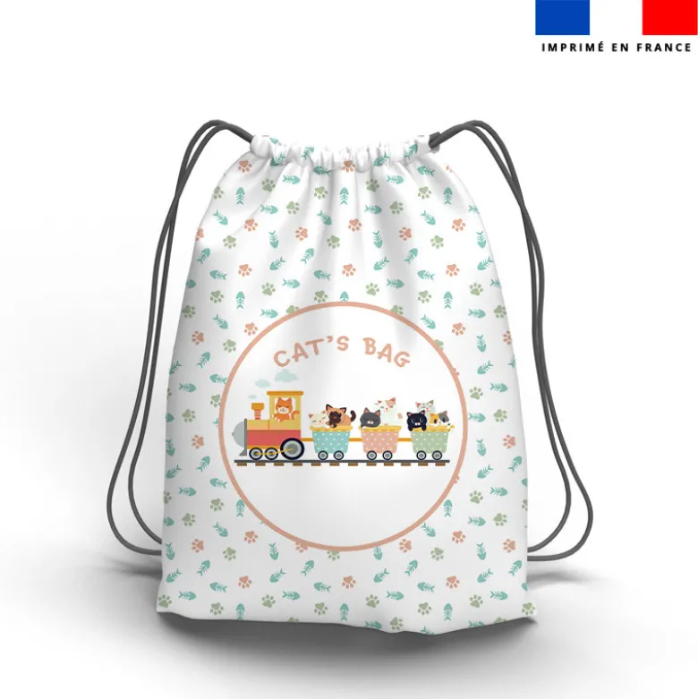 Kit sac à dos coulissant motif cat's bag