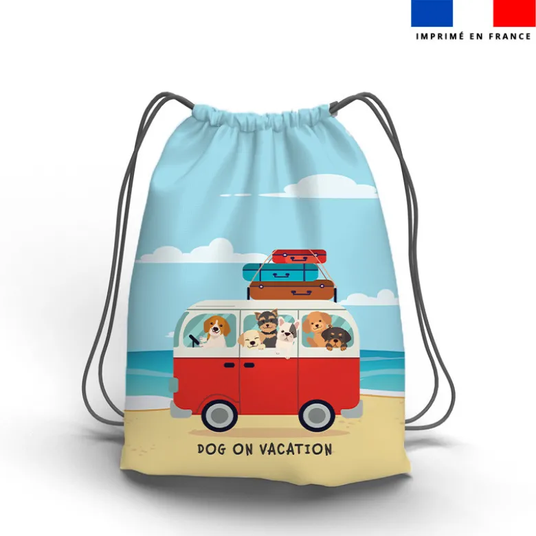 Kit sac à dos coulissant motif dog's bag