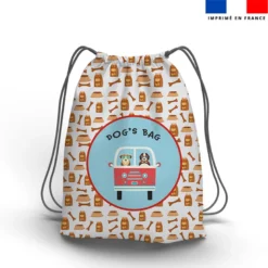 Kit sac à dos coulissant motif dog's bag