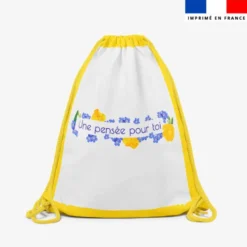Kit sac à dos coulissant motif fleur de pensée