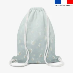 Kit sac à dos coulissant motif lapin féérique - Création Lucie OBATON