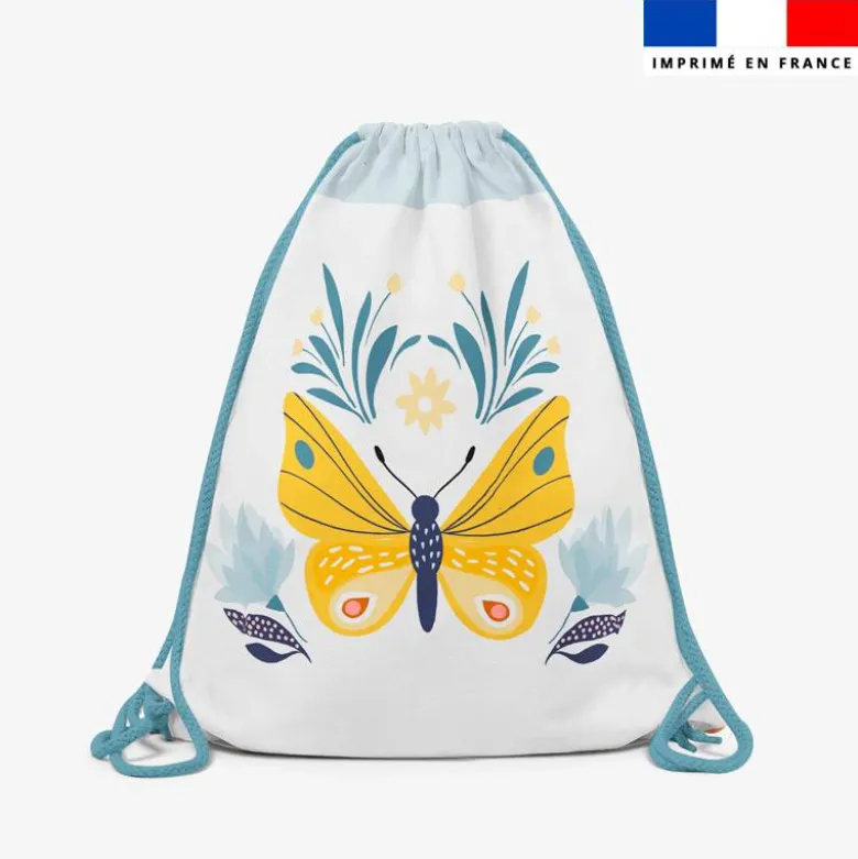Kit sac à dos coulissant motif papillon