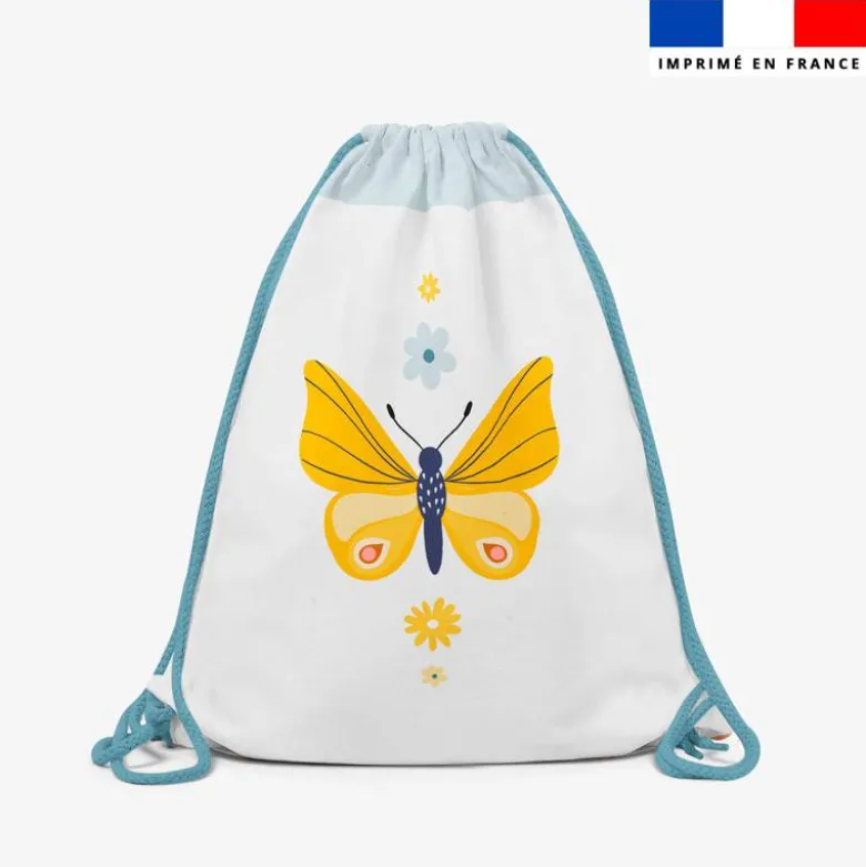 Kit sac à dos coulissant motif papillon