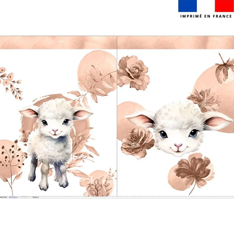 Kit sac à jouets motif agneau aquarelle