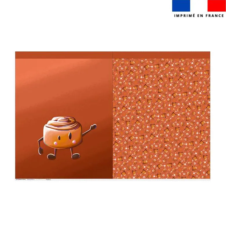 Kit sac à jouets motif amis ptit déj Roulé à la cannelle - Création Stillistic