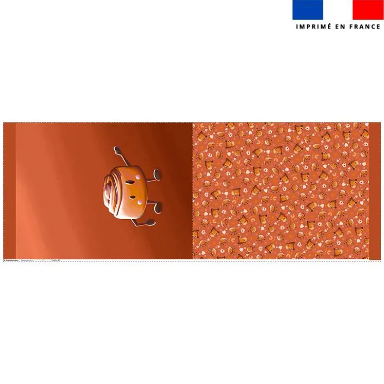 Kit sac à jouets motif amis ptit déj Roulé à la cannelle - Création Stillistic