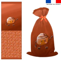 Kit sac à jouets motif amis ptit déj Roulé à la cannelle - Création Stillistic