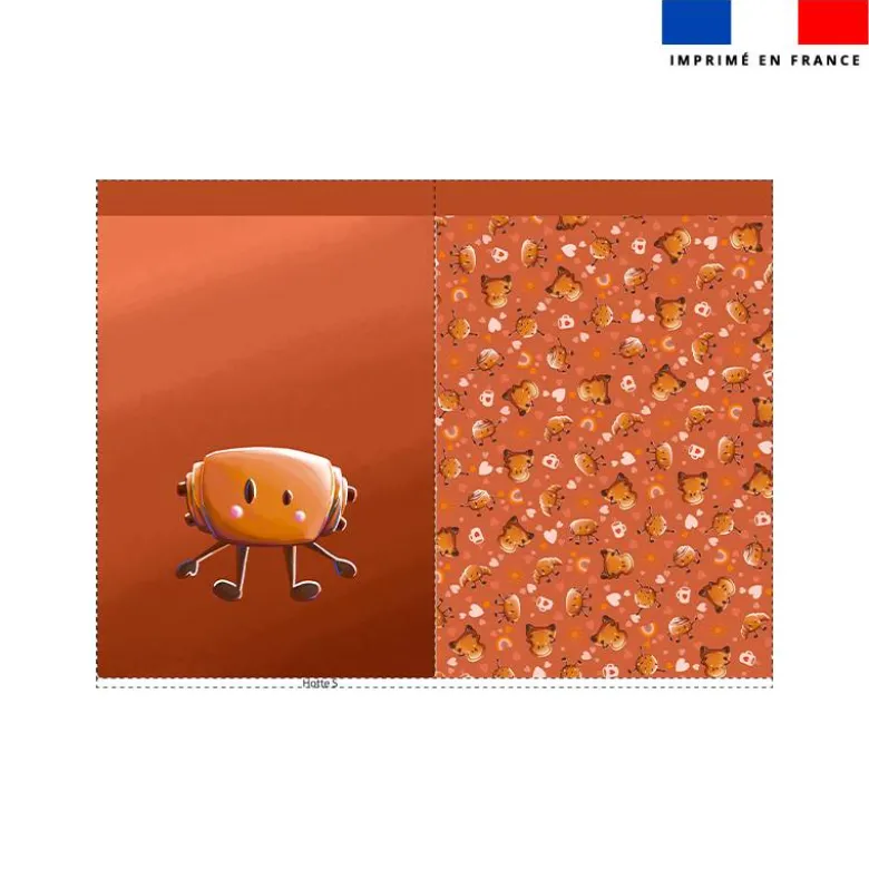 Kit sac à jouets motif amis ptit déj Pain au chocolat - Création Stillistic