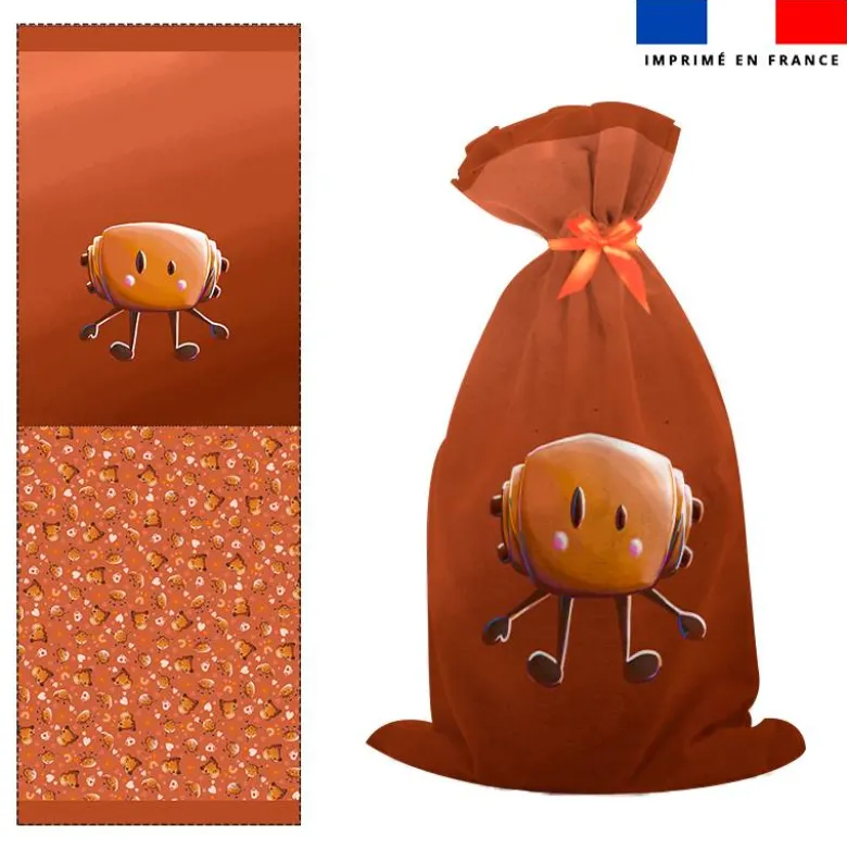 Kit sac à jouets motif amis ptit déj Pain au chocolat - Création Stillistic