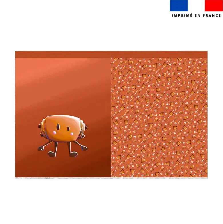 Kit sac à jouets motif amis ptit déj Pain au chocolat - Création Stillistic