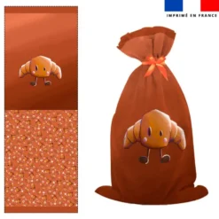 Kit sac à jouets motif amis ptit déj Croissant - Création Stillistic