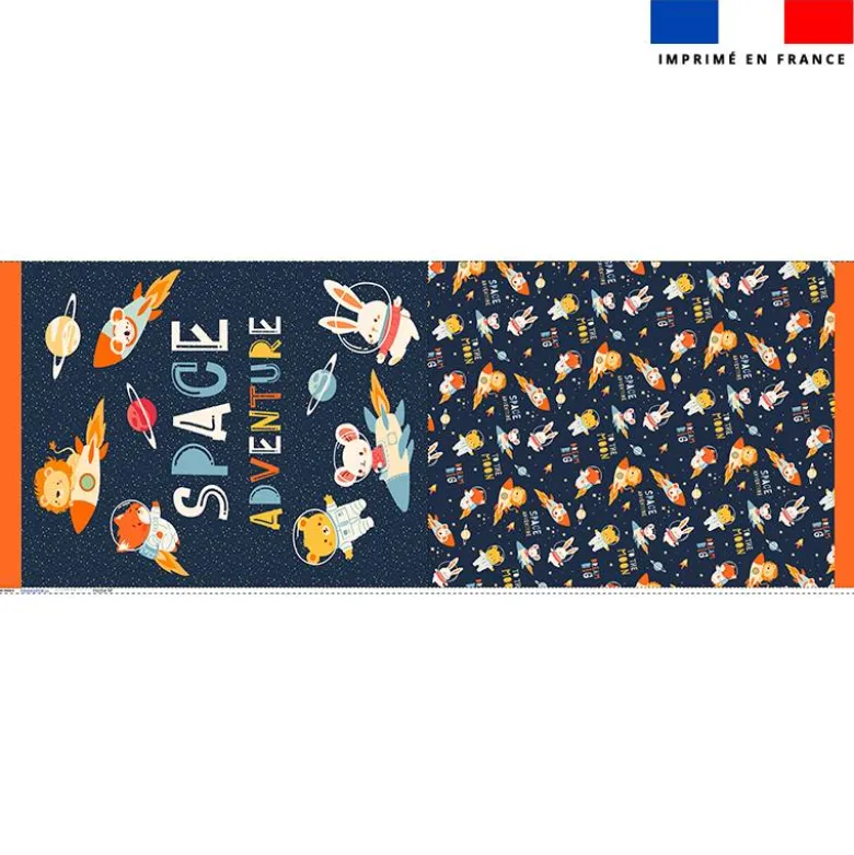Kit sac à jouets motif animaux dans l'espace