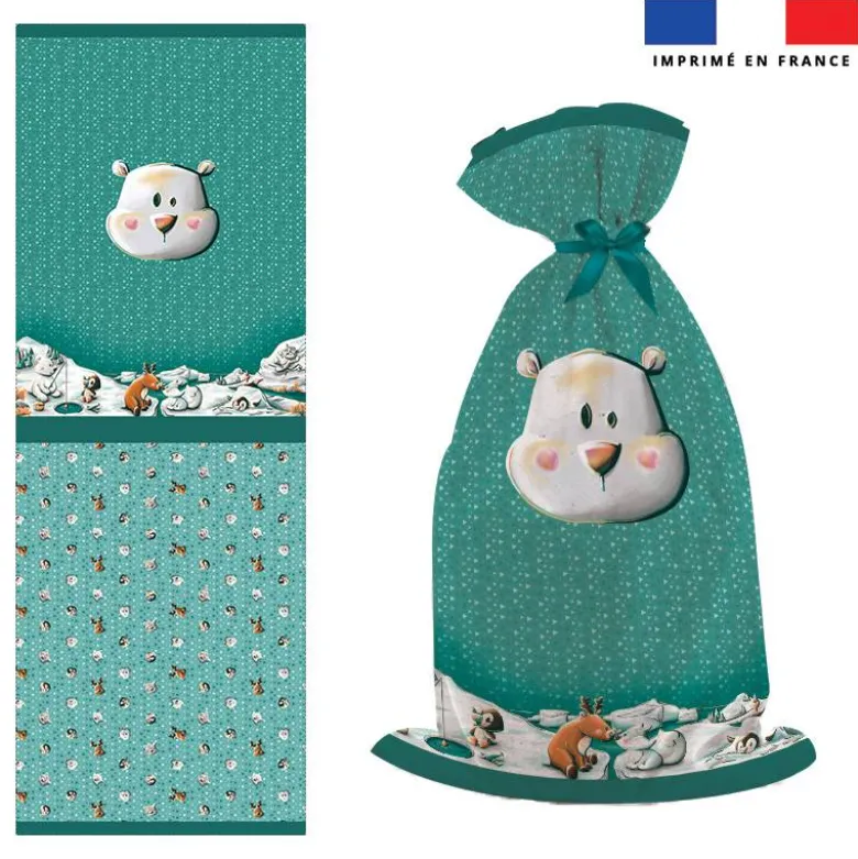Kit sac à jouets motif animaux du froid ours - Création Stillistic