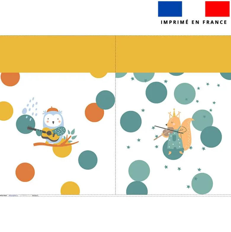 Kit sac à jouets motif animaux musiciens