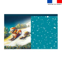 Kit sac à jouets motif animaux ski - Création Stillistic