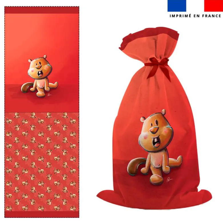 Kit sac à jouets motif bébé castor - Création Stillistic
