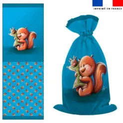 Kit sac à jouets motif bébé écureuil - Création Stillistic