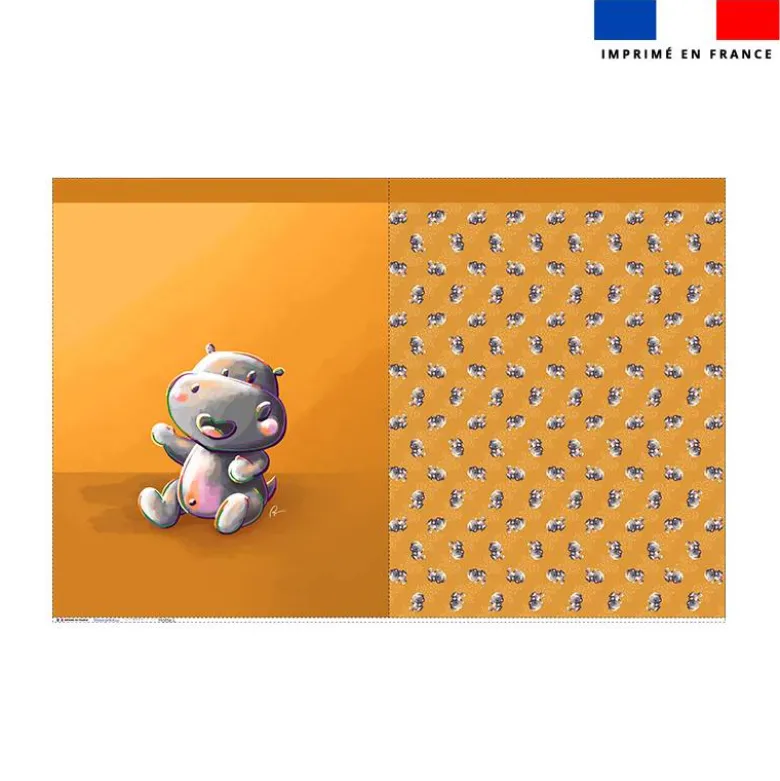 Kit sac à jouets motif bébé hippo - Création Stillistic
