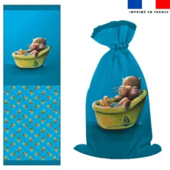 Kit sac à jouets motif bébé loutre - Création Stillistic