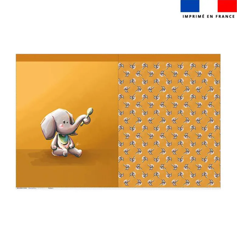 Kit sac à jouets motif bébé éléphant - Création Stillistic