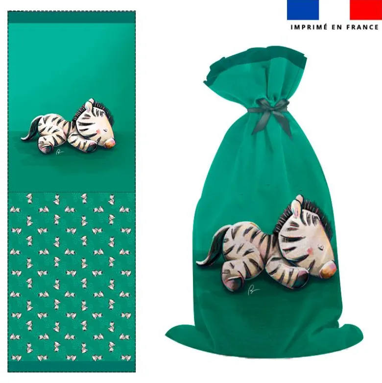 Kit sac à jouets motif bébé zèbre - Création Stillistic