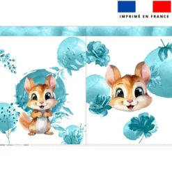 Kit sac à jouets motif écureuil aquarelle