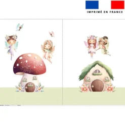 Kit sac à jouets motif fées et maisonnette