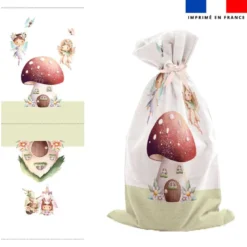 Kit sac à jouets motif fées et maisonnette