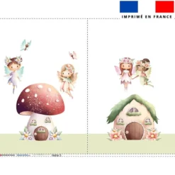 Kit sac à jouets motif fées et maisonnette