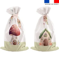 Kit sac à jouets motif fées et maisonnette