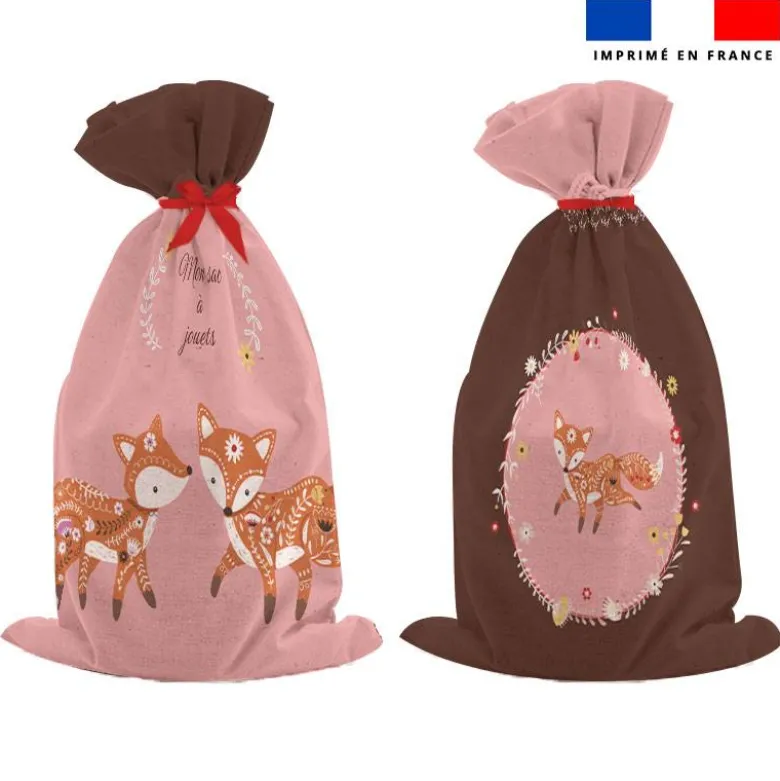 Kit sac à jouets motif folk fox