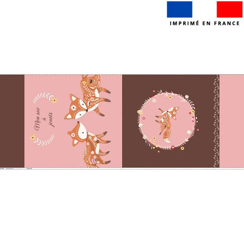 Kit sac à jouets motif folk fox