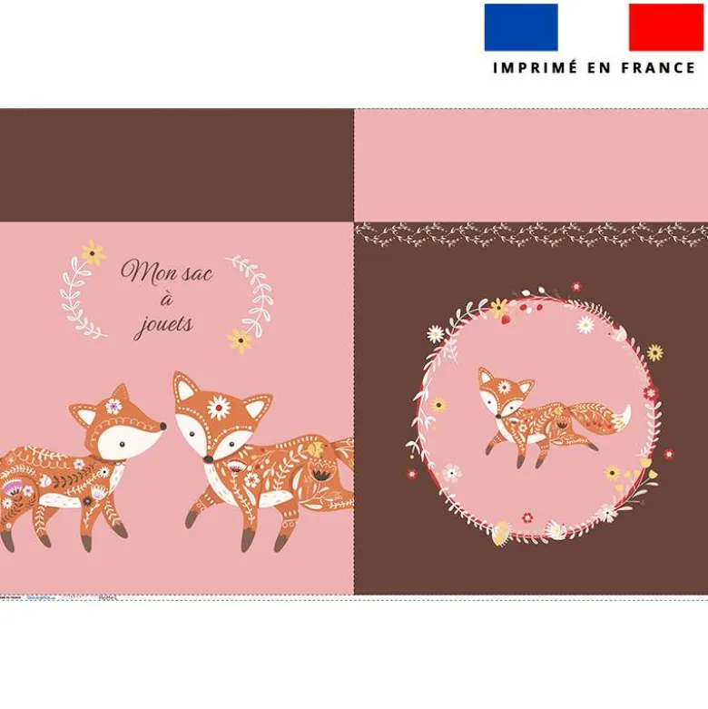 Kit sac à jouets motif folk fox