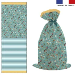 Kit sac à jouets motif hippo en vacances - Création Stillistic