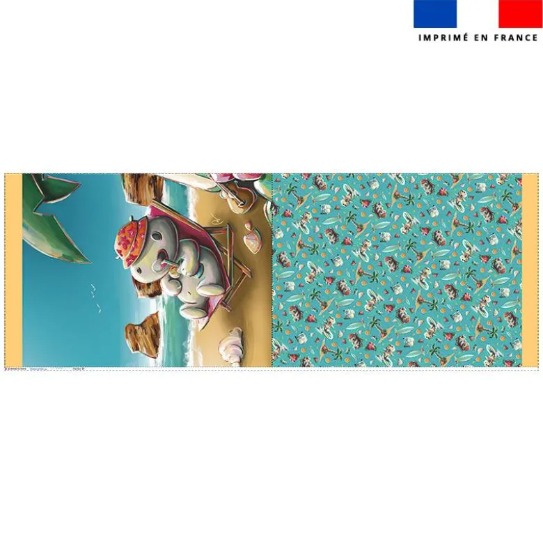 Kit sac à jouets motif hippo plage - Création Stillistic