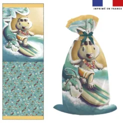 Kit sac à jouets motif hippo surf - Création Stillistic