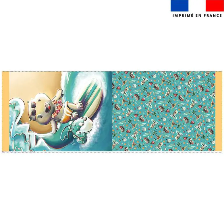 Kit sac à jouets motif hippo surf - Création Stillistic