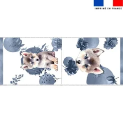 Kit sac à jouets motif husky aquarelle