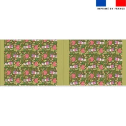 Kit sac à jouets motif mini lapin printanier vert kaki - Création Stillistic