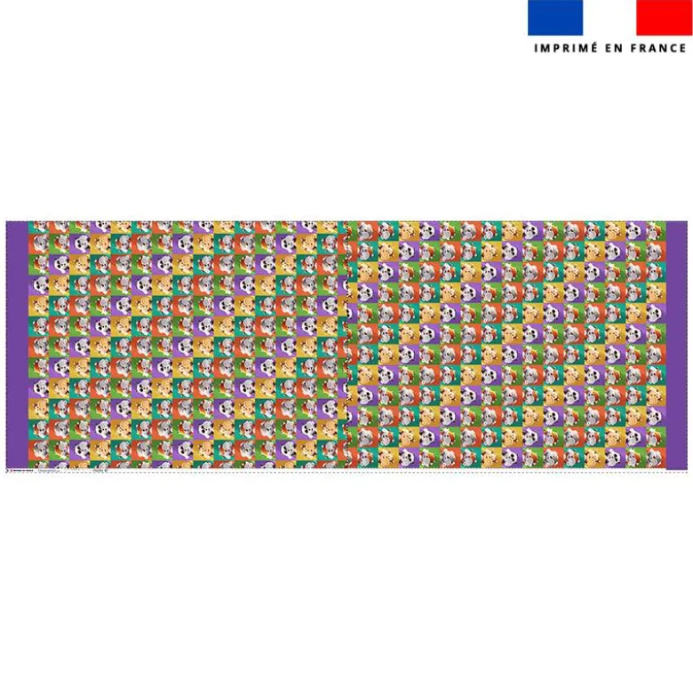 Kit sac à jouets motif mosaïque animaux Lou-Sticks - Création Stillistic