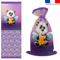 Kit sac à jouets motif panda ange - Création Stillistic