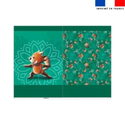 Kit sac à jouets motif panda roux yoga guerrier - Création Stillistic