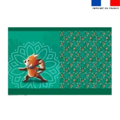 Kit sac à jouets motif panda roux yoga guerrier - Création Stillistic