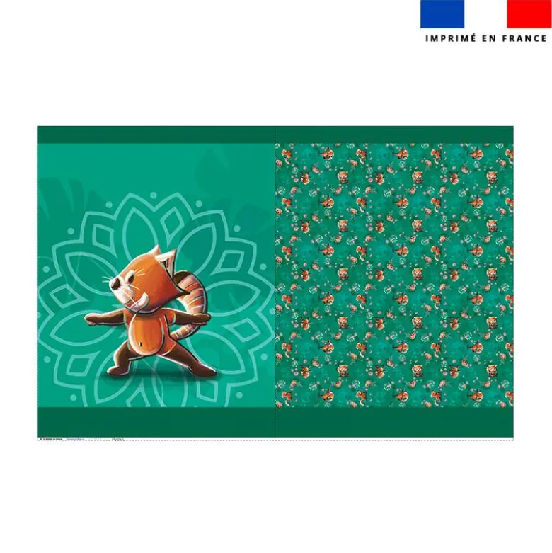 Kit sac à jouets motif panda roux yoga guerrier - Création Stillistic
