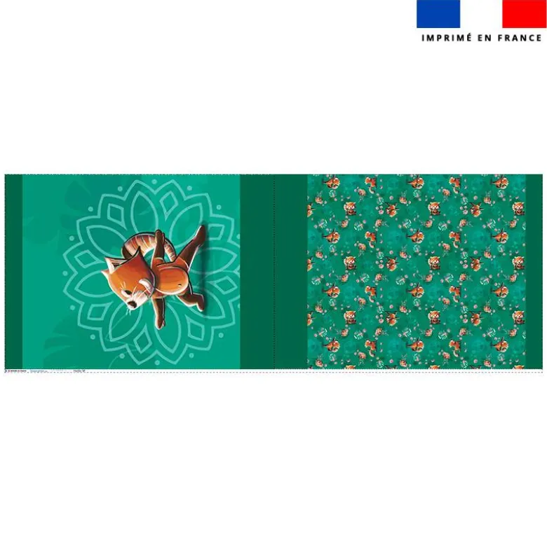 Kit sac à jouets motif panda roux yoga guerrier - Création Stillistic